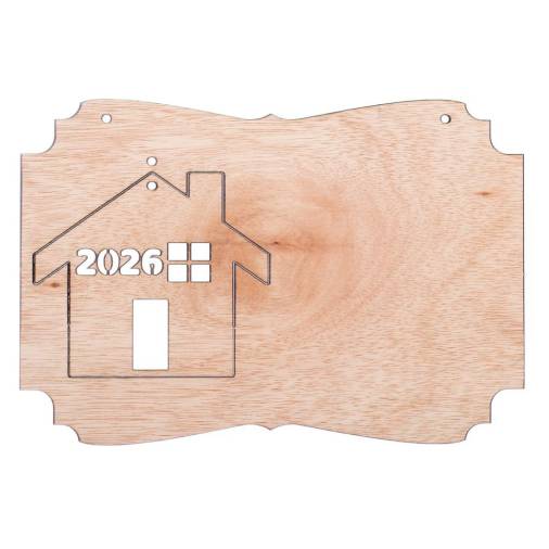 Ξύλινη Βάση για Ημερολόγιο Σπιτάκι 2026 20Χ14εκ.