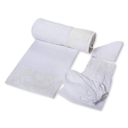 Σετ Λαδόπανα Κορίτσι Δαντέλα Λουλούδι Λευκό