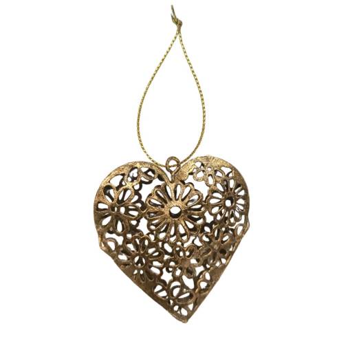 Μεταλλική Καρδιά Σκαλιστή Μπρονζέ 5,5Χ5,5εκ.