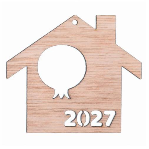 Ξύλινο Στολίδι Σπιτάκι με 2027 9Χ8εκ.