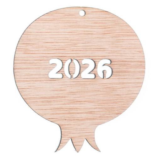 Ξύλινο Στολίδι Ρόδι με 2026 7Χ8εκ.
