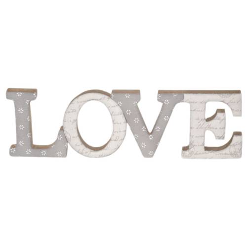 Ξύλινο LOVE Floral 40Χ11,5εκ.