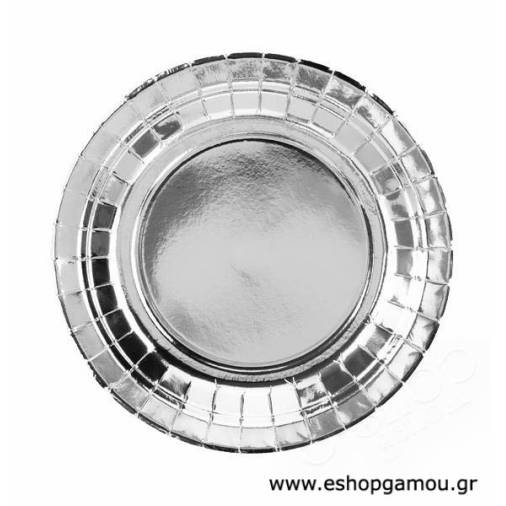 Πιατάκια Χάρτινα Μικρά Ασημένια 18εκ.(6τεμ)