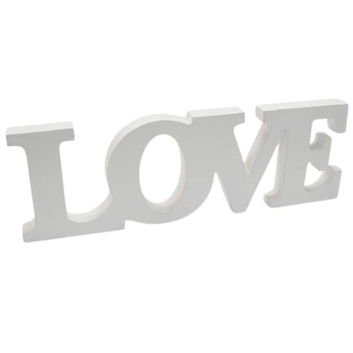 Ξύλινο Love Λευκό 31x11εκ.