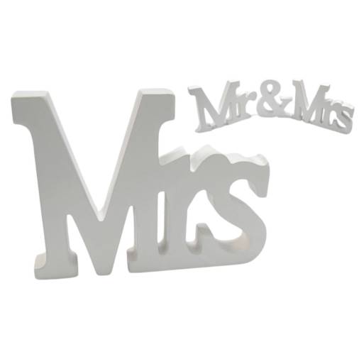 Ξύλινο Mrs Λευκό 15x11εκ.