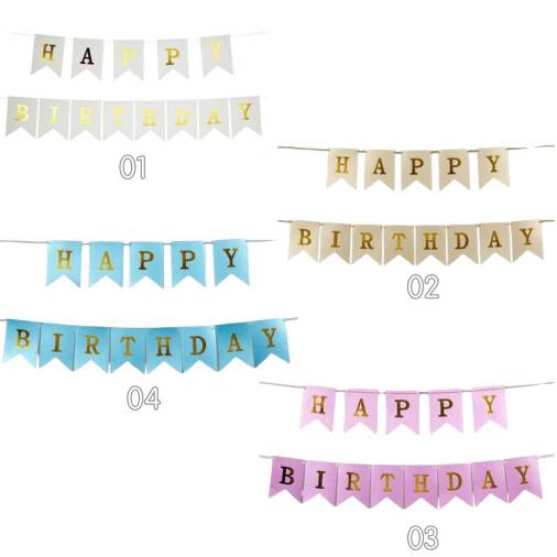 Διακοσμητικό Μπάνερ Happy Birthday Χρυσό (3μ.)