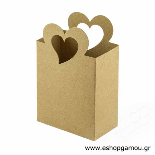 Κουτί Ανοιχτό Τσαντάκι με Καρδιά 8,5Χ7Χ4εκ.