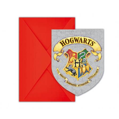 Πρόσκληση Πάρτυ Harry Potter Hogwards Houses (6τεμ)