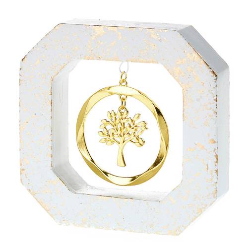 Κεραμική Κορνίζα με Χρυσό Δέντρο Ζωής 10Χ10Χ2,2εκ.