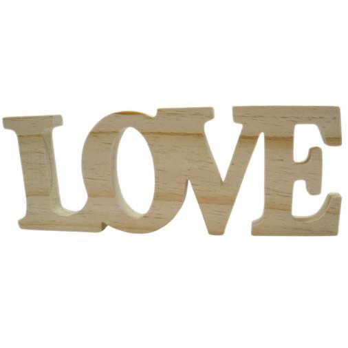 Ξύλινο Love Φυσικό 31x11εκ.