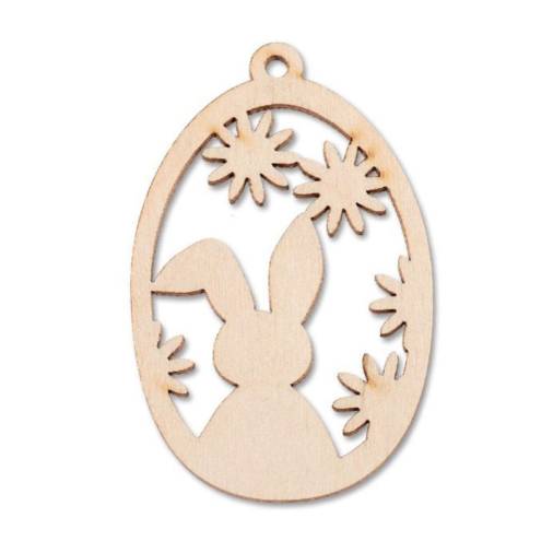 Πασχαλινά Ξύλινα Αυγά Κουνελάκι 8,6Χ5,6εκ.