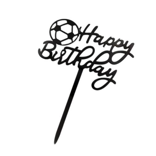 Διακοσμητικό Topper Τούρτας Plexiglass Μπάλα Happy Birthday