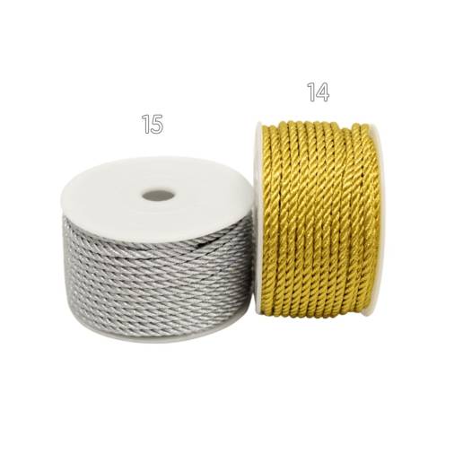 Κορδόνι Rayon Χρυσό-Ασημί 3χιλ.(18μ.)