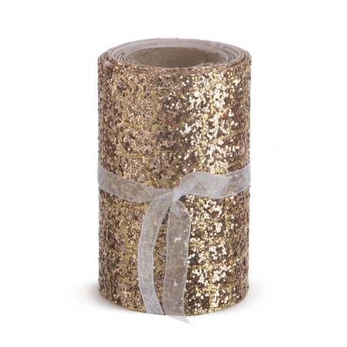 Ρολό Δερματίνης με Χρυσό Glitter 10εκ.(1,4μ)